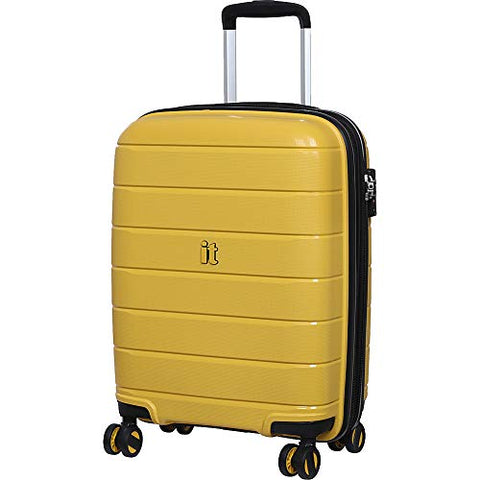 IT Luggage 21.3" Asteroid 8-Wheel Hardside Expandable Carry-on, Cheese Yellow
