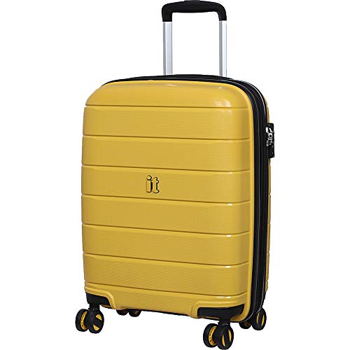 IT Luggage 21.3" Asteroid 8-Wheel Hardside Expandable Carry-on, Cheese Yellow