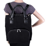 McKlein, N Series, Sofia, Nano Tech-Light Nylon with Leather Trim, 3-in-1 Nylon Ladies' Convertible Backpack Tote, Black (18545)