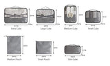 Packing Organizers - Clothing Cubes Shoe Bags Laundry Pouches For Travel Suitcase Luggage, Superior Canvas Storage Organizer 7 Set Color Navy