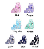 Fanci 3Pcs Stars Prints Canvas Elementary School Rucksack Backpack Set for Girls Women Casual