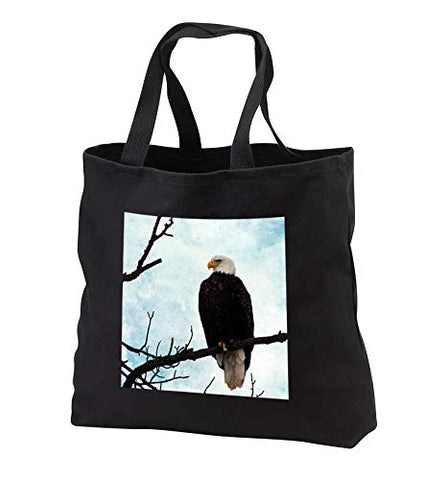Cassie Peters Birds - American Bald Eagle - Tote Bags - Black Tote Bag 14w x 14h x 3d (tb_288446_1)