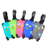 Mziart Cute Luggage Tags Unique Funny Bag Tags Cartoon Baggage Suitcase Labels Travel Identifiers Name Tags (Set of 5)