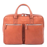 Bugatti Sartoria Medium Top Grain Leather Zipper Briefcase, Leather, Cognac