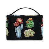 Makeup Bag Cactus Succulent Plants Travel Cosmetic Bags Organizer Train Case Toiletry Make Up Pouch