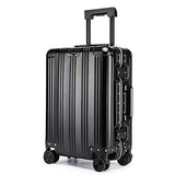 JBAG-one 100% Aluminum-Magnesium Alloy Rolling Luggage Spinner Men Business Suitcase Wheels 20 inch Cabin Trolley Travel Bag,Black