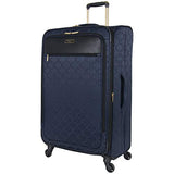 Kenneth Cole Reaction KC-Street 28" Lightweight Softside Jacquard Expandable 4-Wheel Spinner Checked Suitcase, Navy