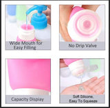 CGBE Travel Bottles Set with Clear Toiletry Bag, TSA Approved Leakproof Refillable Silicone Travel Accessories, Squeezable Travel Size Cosmetic Toiletries Containers