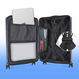 Luggage Sets, SHOWKOO 3 Piece Polycarbonate Durable Hardshell & Lightweight Suitcase Double Wheels TSA Lock City Fashion Blue 20in24in28in