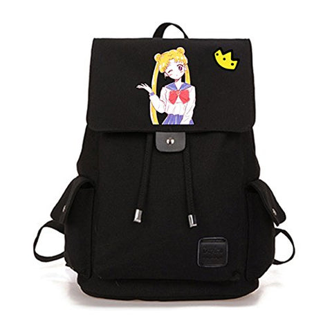 Yoyoshome Anime Sailor Moon Cosplay Daypack Bookbag College Bag Backpack School Bag (Black)