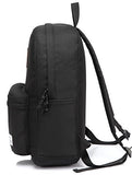 Lightweight Backpack for School, VASCHY Classic Basic Water Resistant Casual Daypack for Travel with Bottle Side Pockets (Black)