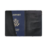 Passport Holder Green English Alphabet Passport Cover Case Wallet Card Storage Organizer for Men