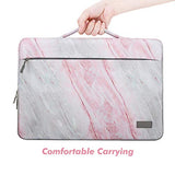MoKo 13-13.3 Inch Laptop Sleeve Case Compatible with MacBook Air 13-inch Retina, MacBook Pro 13", HP Dell Acer Lenove Notebook Computer, Protective Carrying Bag with Pocket, Pink Gray Marble