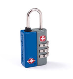 SwissGear TSA-Approved Travel Sentry Combination Luggage Lock with Resettable Combo and Inspection Indicator, Blue, One Size