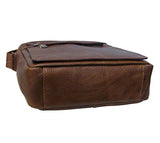 Amerileather Front Flap Messenger Bag (Distressed Brown)