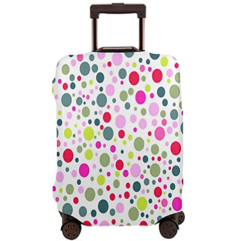 Travel Luggage Cover，Polka Dot Seamless Pattern In Vintage Colors，Washable Elastic Durable , With Concealed Zipper Suitcase Protector Fits For 25-28 Inch -L.