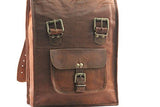 Men'S Leather Vintage Roll On Laptop Backpack Rucksack One Size Brown
