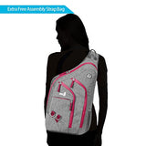 Plus Oversized Sling Backpack For Men Women, Double Layers Rope Strap Bag 28L (Red)