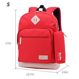 ABage Unisex School Backpack Waterproof Bookbag Travel College Travel Backpacks, Red