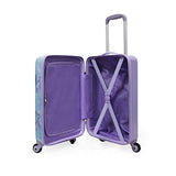 Disney Frozen II Anna Elsa Luggage Hard Side Tween Spinner Rolling Suitcase for Kids Carry-On Travel Trolley - 20 Inch