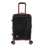 Hurley Swiper Hardside Spinner Carry On Luggage 21", Black/Red