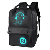 Teen Boy Girl Laptop Backpack W/ Usb Charging Port, Unisex Luminous Lightweight Waterproof