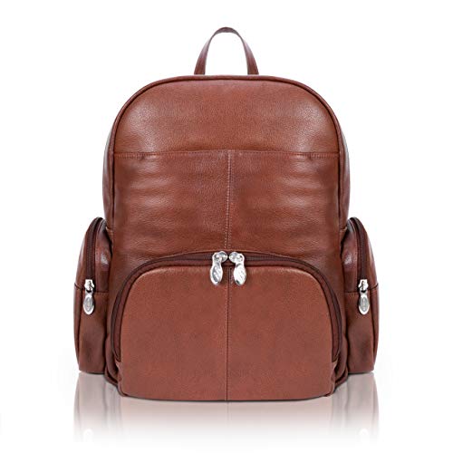 McKlein, S Series, Cumberland, Pebble Grain Calfskin Leather, 15" Leather Dual Compartment Laptop Backpack, Brown (88364)