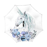 Reverse Umbrella Watercolor Animal Floral Boho Windproof for Car