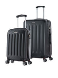 Inusa Philadelphia Lightweight Hardside Spinner 2 Piece Set 19" & 27", Black