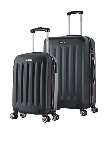 Inusa Philadelphia Lightweight Hardside Spinner 2 Piece Set 19" & 27", Black