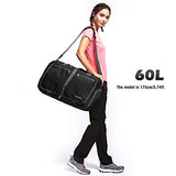 Gonex 60L Foldable Travel Duffel Bag Water & Tear Resistant, Black