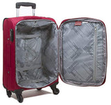 Dejuno Tuscany 3-Piece Lightweight Spinner Luggage Set-Red