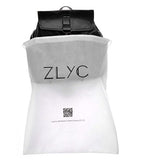 Zlyc Fashion Genuine Leather 13.4 Inch Laptop Backpack Handbag Tote Messenger Bag, Black