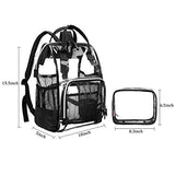 LOKASS Large Clear Backpack Transparent Multi-Pockets Backpacks/Outdoor Backpack Fit 15.6 Inch