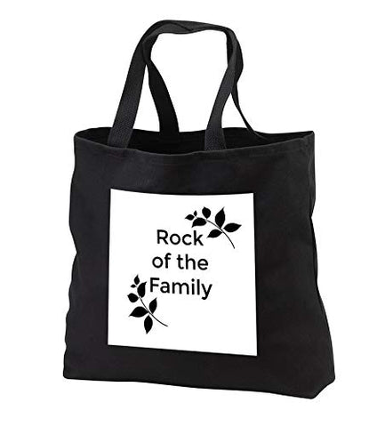 Carrie Merchant 3drose quote - Image of Rock of The Family - Tote Bags - Black Tote Bag JUMBO 20w x