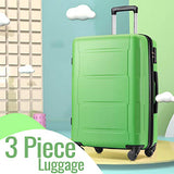 Merax Luggage Set with TSA Lock, All Expandable 3 Piece Hardshell Lightweight Suitcase Set 20inch 24inch 28inch (Apple Green)