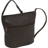 Le Donne Leather Bucket Shoulder Bag (Cafe)