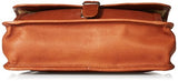 Piel Leather Small Flap-Over Laptop/Tablet Brief, Saddle