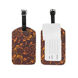 Luggage Tags Orange Flower Mens Tag Holder Kids Bag Labels Traveling Accessories Set of 2
