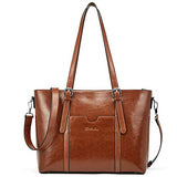 BOSTANTEN Women Leather Laptop Shoulder Handbag Vintage Briefcase 15.6" Computer Work Tote Bag