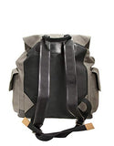 Mancini Leather Goods Large Backpack for 15.6" Laptop (Grey - Black Trim)