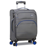 Dejuno Everest 3-Piece Expandable Spinner Combination Lock Luggage Set, Grey