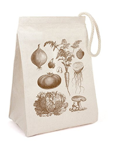 Cognitive Surplus Deluxe Eco-Friendly Recycled Cotton Vintage Veggies Lunch/Cosmetics Small Bag