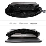 Babama Men Leather Messenger Bag Crossbody Shoulder Purse Briefcases Laptop Satchel Black