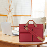 Lacdo 360° Protective Laptop Shoulder Bag Sleeve Case for 16 inch New MacBook Pro A2141 2019-2020, 15 Inch Old MacBook Pro 2016-2019, 15" Microsoft Surface Book 3 2, Dell XPS 15, Water Repellent, Red