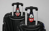 Super Cute Kawaii Cartoon Silicone Travel Luggage ID Tag Tie for Bags (Mickey&Minnie Luggage Tie)