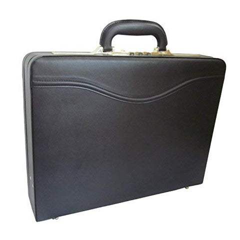 Amerileather Expandable Auden Executive Microfiber Faux Leather Attache Case Briefcase Black