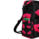 Colourlife Red Lips Stylish Casual Shoulder Backpacks Laptop School Bags Travel Multipurpose