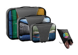 Packing Cubes - 4 pc Set Luggage Organizer - Bonus Shoe Bag Included - By Bingonia Travel