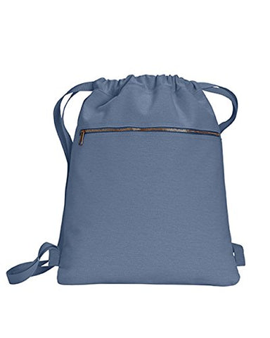ZUZIFY Pigment Dyed Canvas Cinch Sak Drawstring Backpack. FZ0992 OS Blue Jean